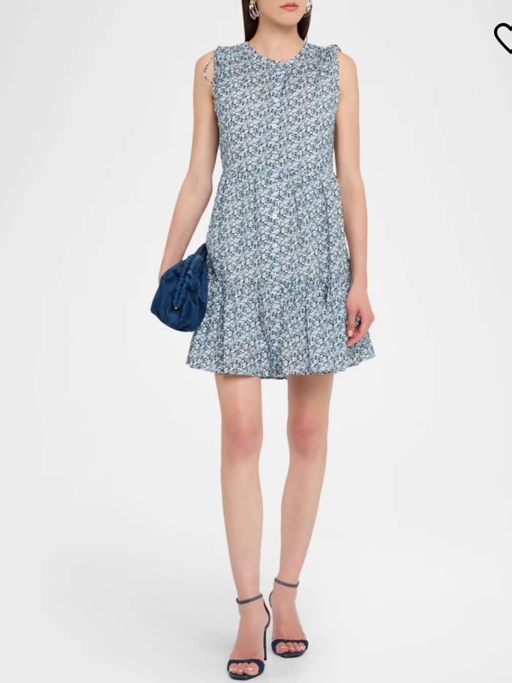 Veronica Beard Yulianna tiered floral-print mini dress in Lake Mist Multi Size L